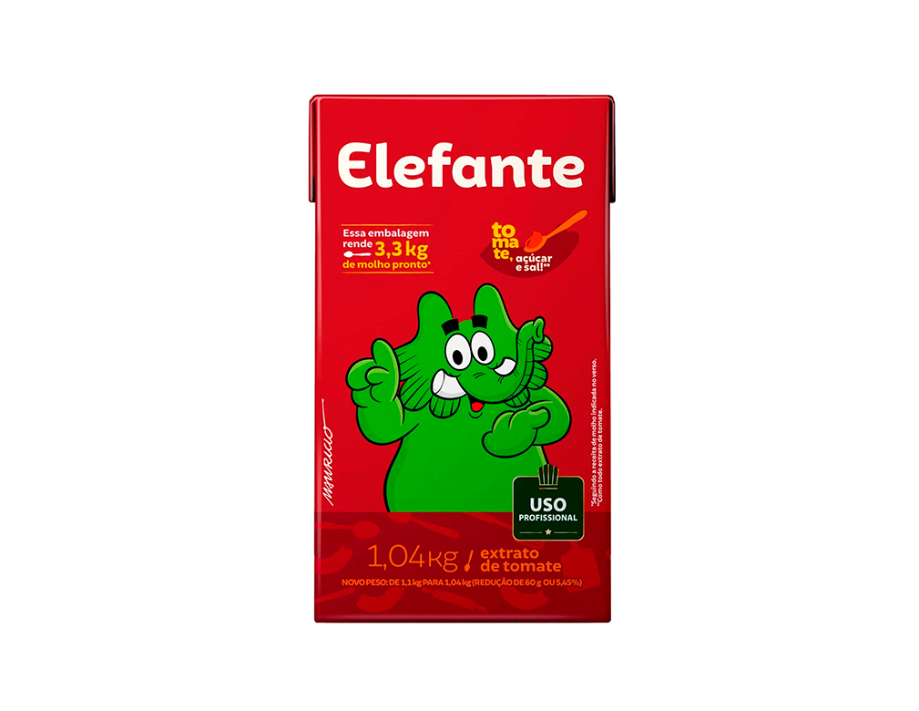 EXTRATO DE TOMATE ELEFANTE 1,04 KG (CX 12 UN)